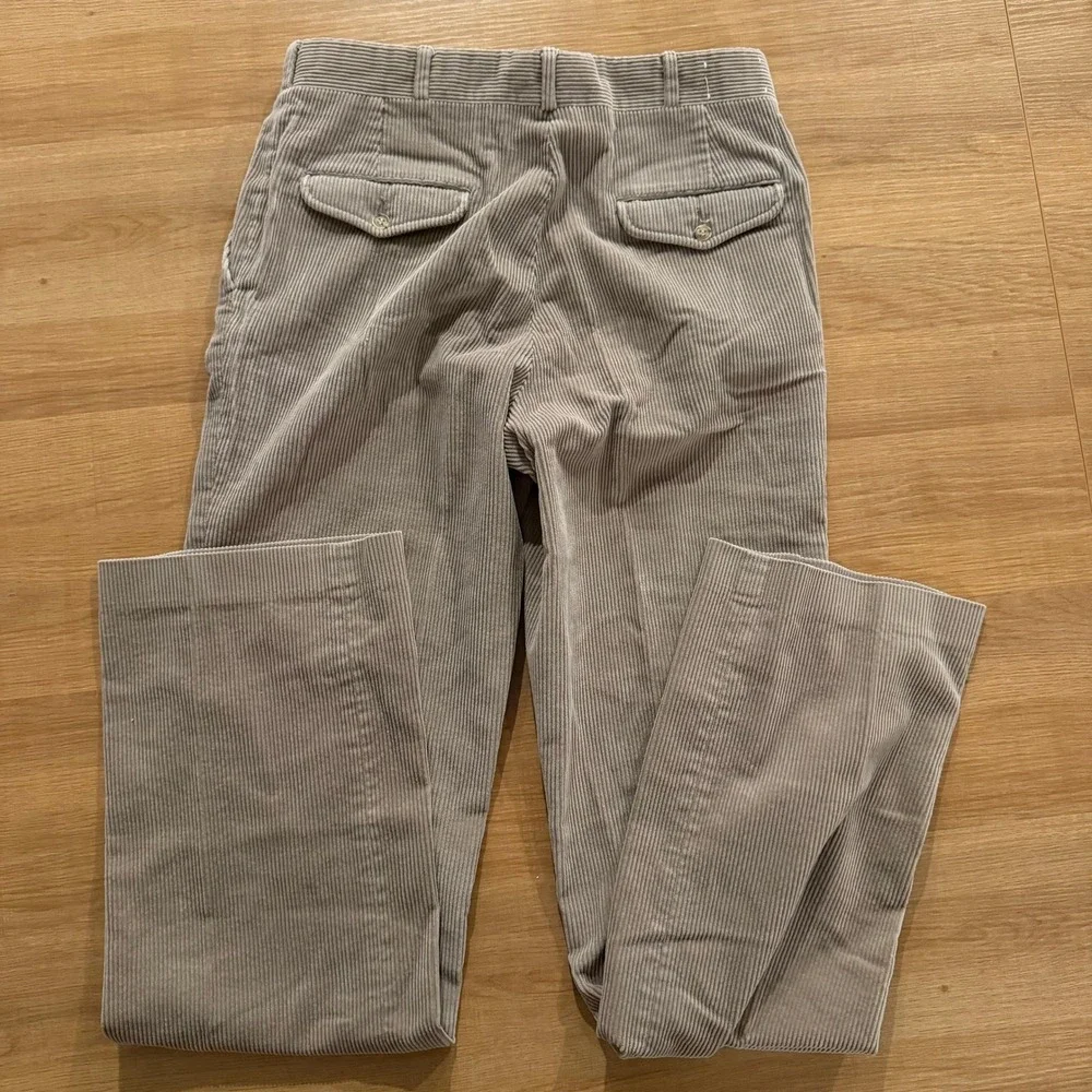 Vintage‎ Lands' End Tan Corduroy High Waisted Straight Pants Made in USA 30x31
